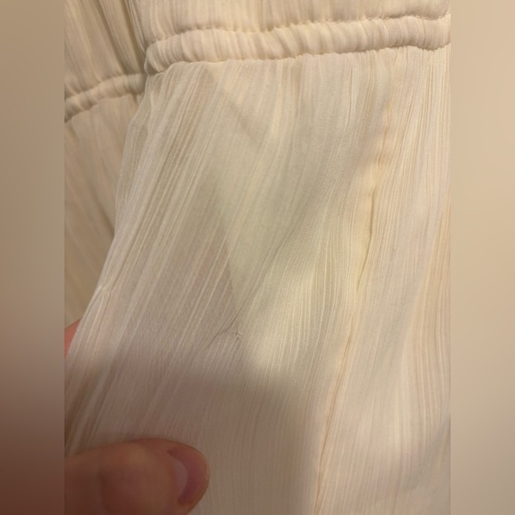 Oak + Fort Sheer Pleated BOHO Midi Dress in Ivory – Long Sleeve (Size M) - Picture 7 of 7